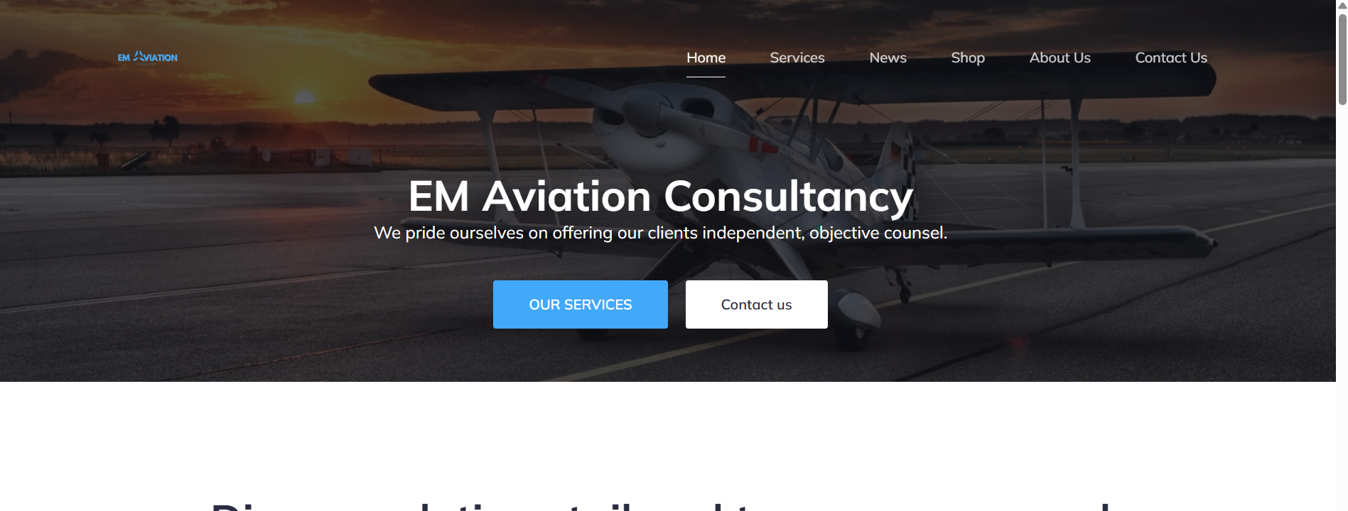 EM Aviation Africa website