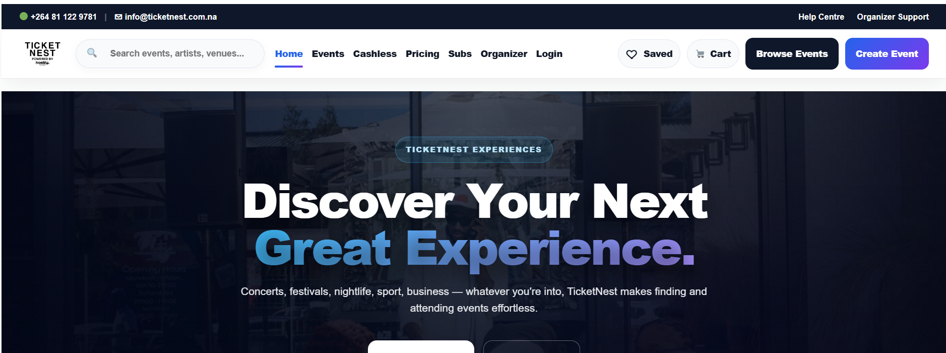 TicketNest event platform
